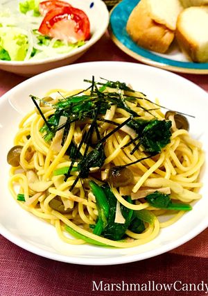ほうれん草&きのこ&ベーコンの和風パスタ-レシピのメイン写真