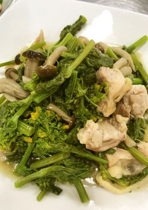 菜の花と鶏肉の煮びたし【ＪＡ福岡市】-レシピのメイン写真