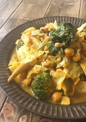 ひよこ豆のホットサラダ★ココナッツカレー-レシピのメイン写真