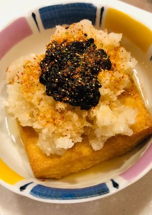 クセになる☆焼き厚揚げの佃煮海苔のせ-レシピのメイン写真