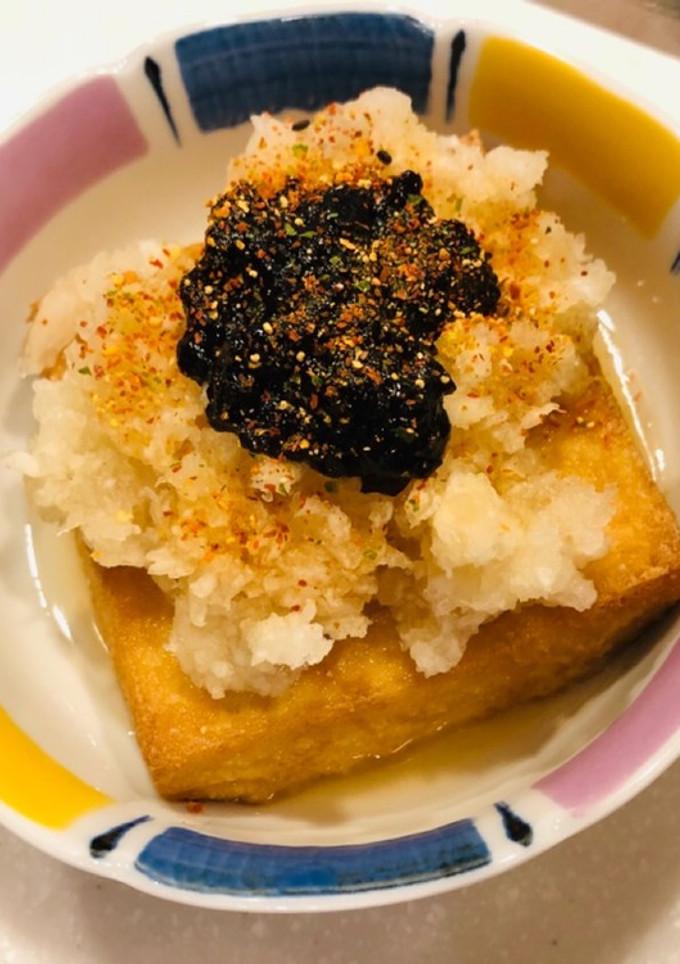 クセになる☆焼き厚揚げの佃煮海苔のせ-レシピのメイン写真