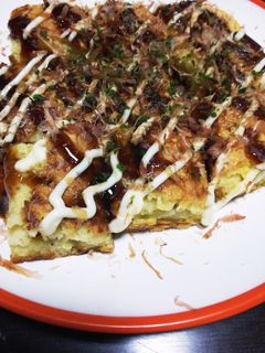 節約!簡単!山芋と卵のお好み焼き!-レシピのメイン写真
