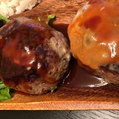 A picture of 照り焼きソースの基本的なハンバーグ.