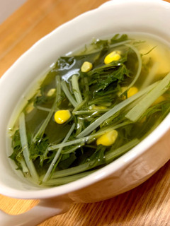 水菜の消費に☆水菜のコンソメスープ-レシピのメイン写真