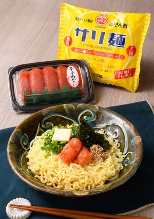 明太バター×韓国海苔のサリ麺混ぜそば-レシピのメイン写真