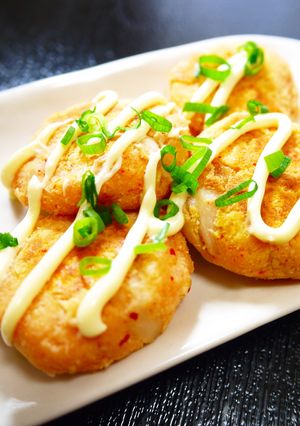 キムチチーズおからお焼き～ねぎマヨがけ～-レシピのメイン写真