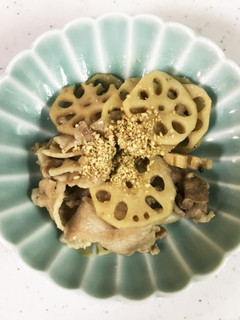 豚バラ肉と蓮根のピリ辛煮-レシピのメイン写真