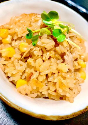 ツナコーンバター醤油炊き込みご飯-レシピのメイン写真