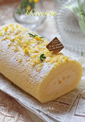 春はミモザのロールケーキⅢ/Lカスタード-レシピのメイン写真