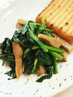 厚揚げ 黒はんぺん ほうれん草 醤油炒め-レシピのメイン写真