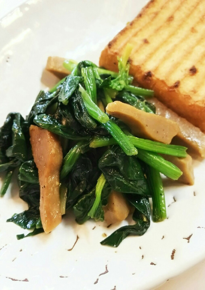 厚揚げ 黒はんぺん ほうれん草 醤油炒め-レシピのメイン写真