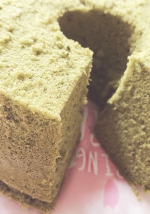 しっとりふわふわ 抹茶のシフォンケーキ♡-レシピのメイン写真