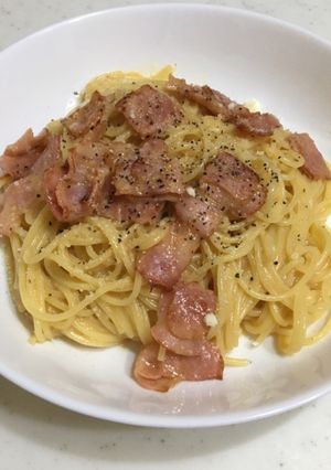 牛乳、生クリーム不要!カルボナーラ-レシピのメイン写真
