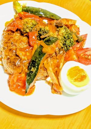 南瓜(なんきん)どんと乗せハンバーグ-レシピのメイン写真