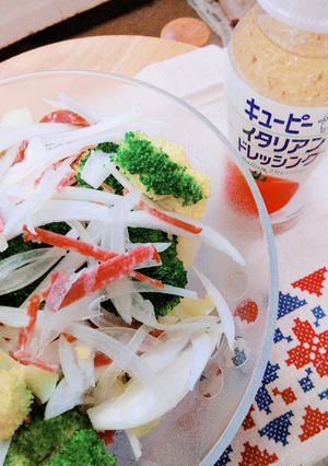 ドライサラミと気まま野菜イタリアンサラダ-レシピのメイン写真