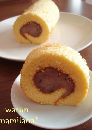 和菓子みたい♡桜あんでロールケーキ✿-レシピのメイン写真