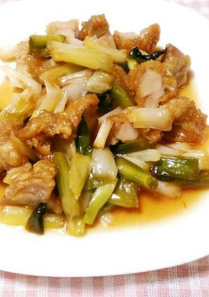 鶏唐揚げとネギの甘酢炒め-レシピのメイン写真