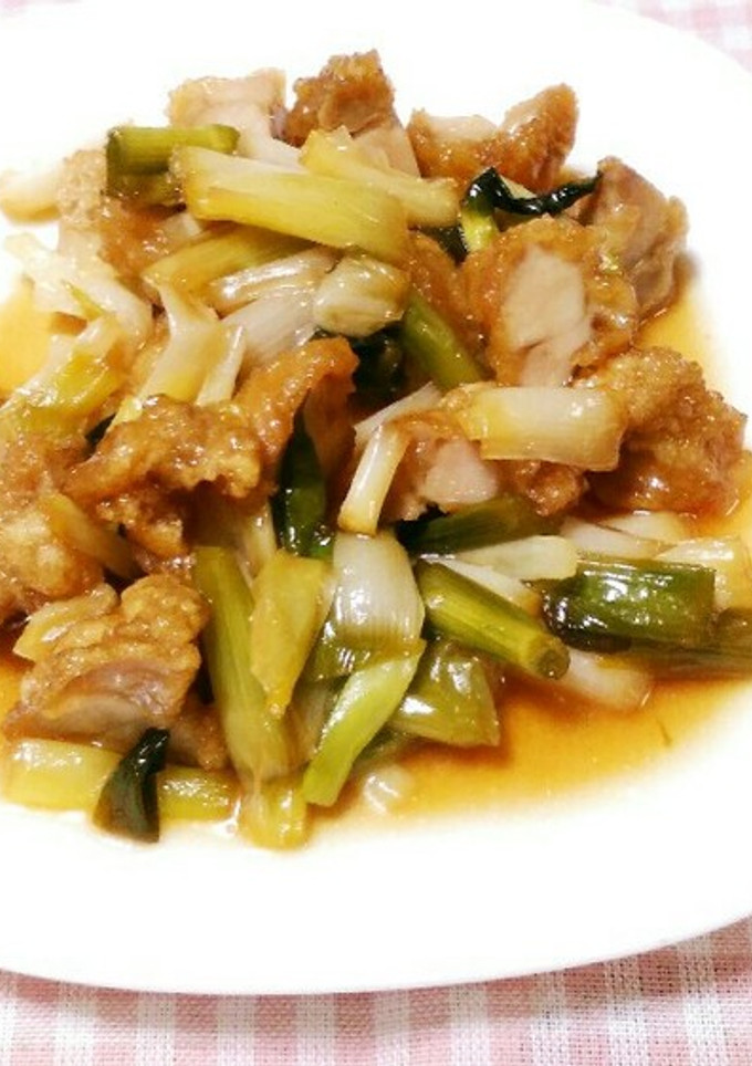 鶏唐揚げとネギの甘酢炒め-レシピのメイン写真