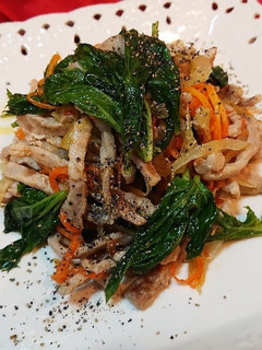 明日葉と豚肉の細切り昆布だし炒め-レシピのメイン写真