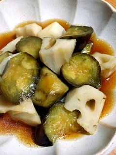 茄子と蓮根の生姜めんつゆ煮-レシピのメイン写真