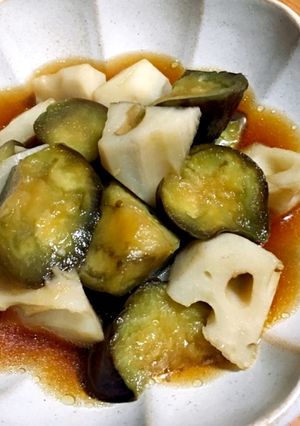 茄子と蓮根の生姜めんつゆ煮-レシピのメイン写真