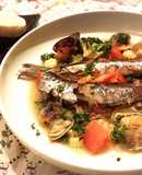 鰯deアクアパッツァ 白身魚や切り身でも