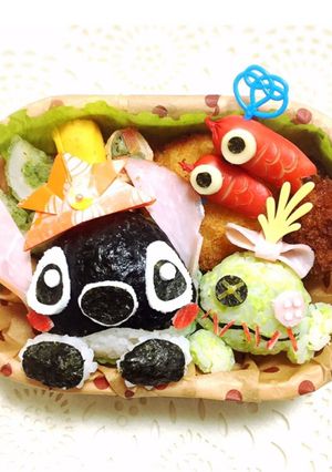スティッチ＆スクランプこどもの日キャラ弁-レシピのメイン写真