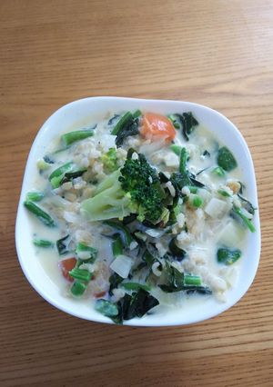 朝ごはんに、大量野菜のミルクリゾット-レシピのメイン写真