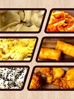 男弁当10分 水餃子、唐揚げ、春巻き-レシピのメイン写真