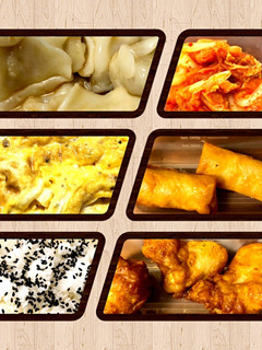 男弁当10分 水餃子、唐揚げ、春巻き-レシピのメイン写真