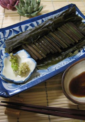 わらびの昆布〆（おまけ：下処理保存方法）-レシピのメイン写真