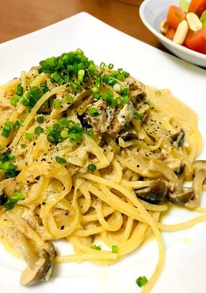 サバ缶で! みそクリームパスタ♪-レシピのメイン写真