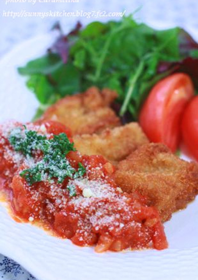 ひとくちカツのトマトソース添え-レシピのメイン写真