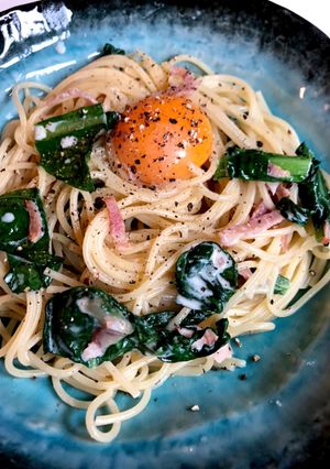 牛乳で簡単カルボナーラ風お野菜たっぷり-レシピのメイン写真