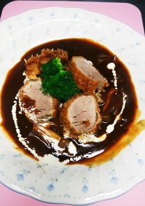 今日の夕飯　ヒレ肉とビーフシチューソース-レシピのメイン写真