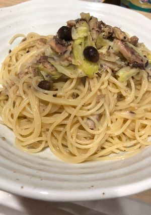 鯖缶のガーリックパスタ-レシピのメイン写真