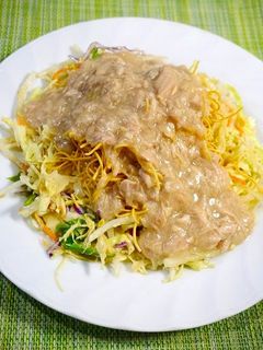 簡単!パリパリ麺のツナ餡かけサラダ-レシピのメイン写真
