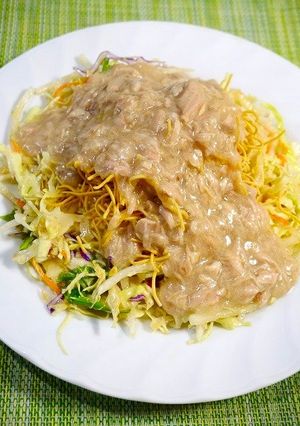 簡単！パリパリ麺のツナ餡かけサラダ-レシピのメイン写真