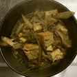 牛肉とごぼうと舞茸の刻み大葉入り味噌煮