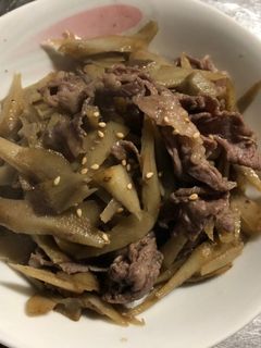 牛肉とごぼうの炒め煮-レシピのメイン写真
