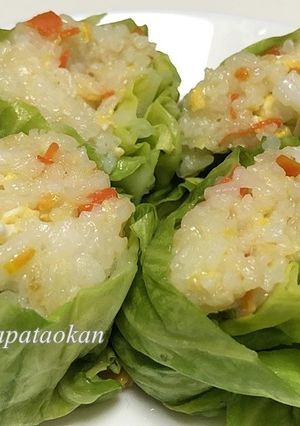 新キャベツで♪キャベツ包みチャーハン-レシピのメイン写真