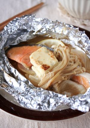 クリームチーズのっけ「鮭のホイル焼き」-レシピのメイン写真