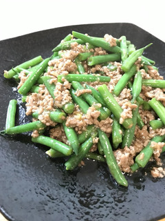 食感が楽しい♪いんげんとひき肉炒めもの-レシピのメイン写真