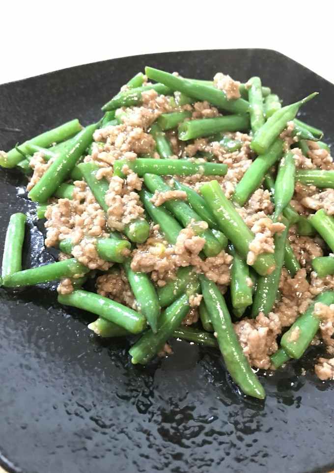 食感が楽しい♪いんげんとひき肉炒めもの-レシピのメイン写真