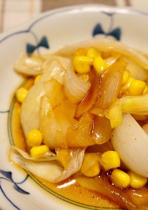 新玉ねぎとコーンのオイル蒸し-レシピのメイン写真