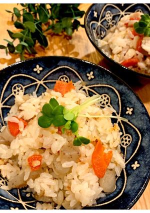生姜味の鶏肉とゴボウの炊き込みご飯-レシピのメイン写真