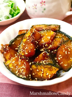 簡単!甘酢っぱい♡カボチャの照り煮♡-レシピのメイン写真