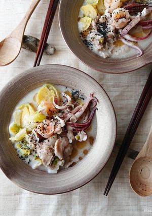 アーモンドミルクでチャンポン風うどん-レシピのメイン写真