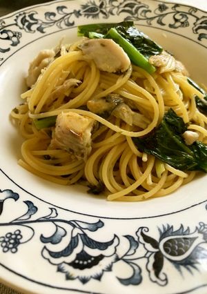 塩サバと野菜を使ったお手軽パスタ-レシピのメイン写真