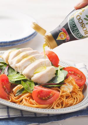 トマト＆サラダチキンの冷製パスタ-レシピのメイン写真